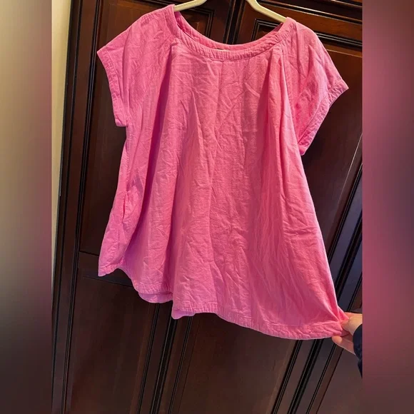 Free People Boxy Short Sleeve Tunic Top in Pink - Picture 2 of 9